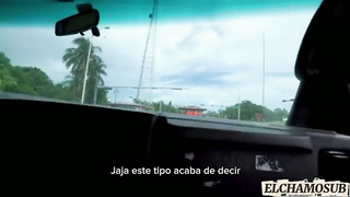 Harlow West - Jovencita abandona a su papá por follar en bus a cambio de dinero sub esp