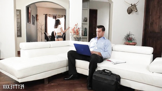 Jasmine plays hide and seek for dick