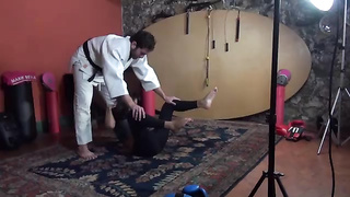 Cristina Miller Backstage from the set of _The Karate Instructor_ Cristina Miller and Geri del Bell