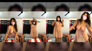 88pink sexy dance in pink dress