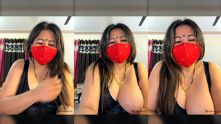 88pink Delhi ke Nepali randi bhabhi ka 22 jan afternoon show black nighty one boobs open show part 3