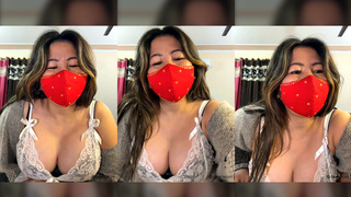 88pink Delhi ke Nepali Randi bhabhi ka 23 jan afternoon show net white dress dirty talk part 2