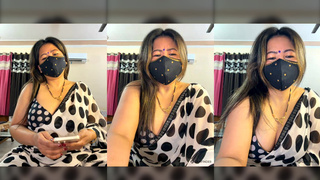 88pink full toy control in white & black saree Delhi ke Nepali randi bhabhi part 3