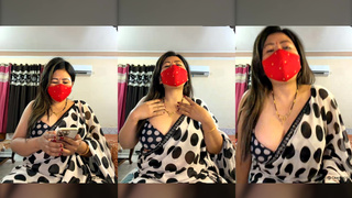 88pink 4 feb morning show in white saree black bra dirty talk Nepali randi part 1