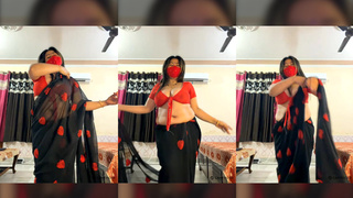 88pink dance in black saree sexy dance Nepali Randi bhabhi part 6