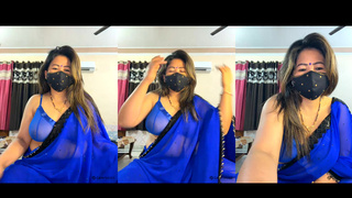 88pink blue bra blue saree sexy dress Nepali Randi bhabhi part 3
