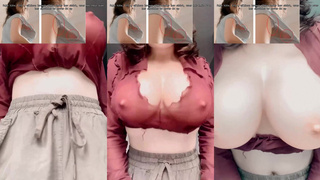 peach_jodie Jodie Peach bouncing her big tits on a red blouse