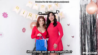 Teal Conrad, Emerald Loves y Elise London -  Fiesta de lencería con mi madrastra y sus amigas sub