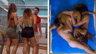 Amazing Threesome With Two Step-Sister Gold Diggers From Brazil