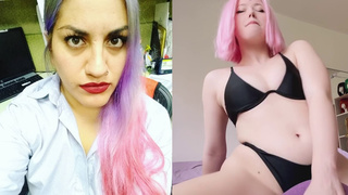 Masturbandome con la almohada la monto con mi sexy Bikini