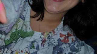 Sucking and laughing at his small dick