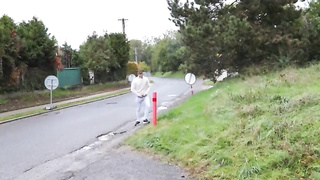 Mature gives access to her vagina.