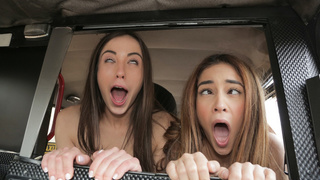 Cheeky Spanish Lesbians fuck Cabbie (2020) - Anastasia Brokelyn & Ginebra Bellucci