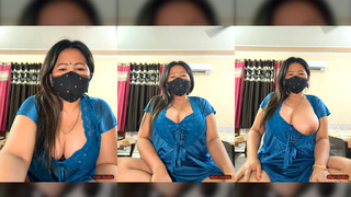 88pink blue nighty one boobs open pinky thapa nepali randi bhabhi