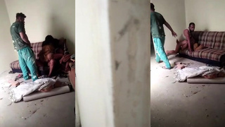 Indian homemade threesome with laborors