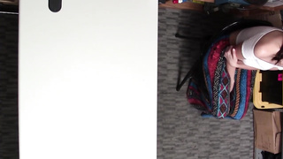 cute girl gets interrogated by a store security officer (720)