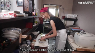 [FNS-104] To get a raise, the busty poster girl cums from her old man manager’s intense sticky cares