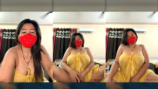 88pink yellow dress 2 big boobs open in panjabi song pinky thapa nepali randi bhabhi part 4