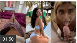 Hot desi influencer obsessed with white dick mms leak - blowjob to doggy