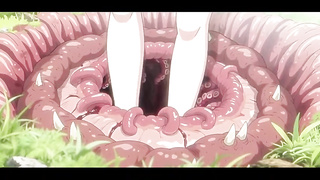 Hentai sin censura: un monstruo folla a una elfa rubia y delgada por todos sus orificios