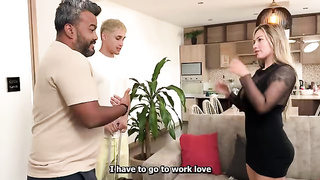Beautiful Busty Milf Holds Her Husband S Handsome Brother Very Well While He Is Working