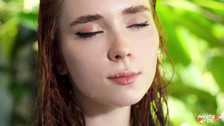 Redhead Deepthroats Fucks And Swallows Cum By The Pool POV