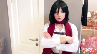 Sweetie Fox - Eren Yeager Roughly Fucks Mikasa and Cums Twice On Ass and on Pussy POV