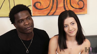Natalie Brooks and Louie Smalls make their porn debut fucking with his big black cock