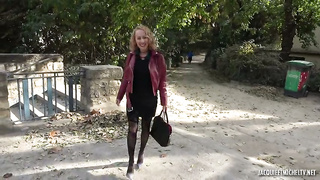 Lena French Milf on red lingerie
