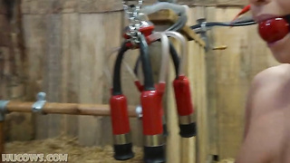 Zoey Ziptie And Melodie Red Cow Milker Duo XXX