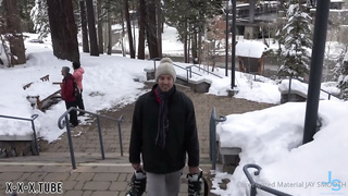 Jay Smooth xxx female pov - During my ski trip my friend got so horny and decided to film me licking