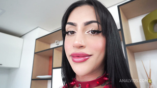 Panther Cat & Anne Antonela, 2 Very Beautiful Horny TS Share A Big White Cock