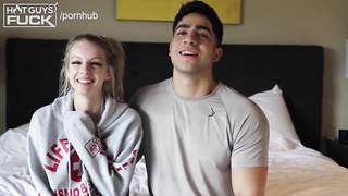 Hispanic Muscle Jock Fucks Tiny Blonde Artist who Claims she's the Tightest