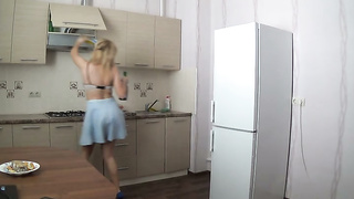 Blonde Tipsy in the Kitchen