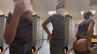 Funny-Nurse Gets Caught Showing Tits