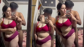 Desi Couple share intimate romance in private moment