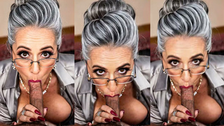 AI Generated - Elegant granny blowjob 03