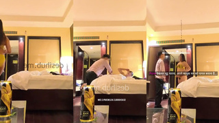 Jaslin flashes waiter and makes him cum instantly