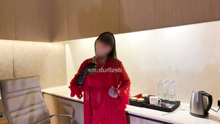 Jaslin in Red Dress Gets Her Tight Pussy Fucked Hard