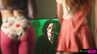 Myra Moans and Megan Marx Play Thrilling Halloween Game with Stepbro's Dick