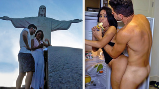 Catching a Hot Bitch Gold Digger learking around Christ the Redeemer who is after for a rich tourist