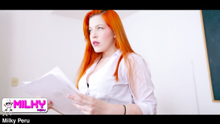 Student screws the teacher at school and at her house while her husband is at work.