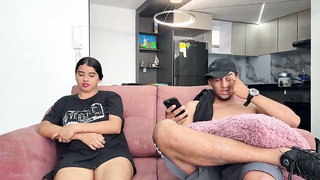 While my husband's cuckold makes lunch Latina slut gets fucked by stranger until he cums in her puss
