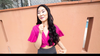 Cute Asian Shows Off Announcer Skills