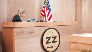 Girls at a court hearing demonstrate how to be naughty with each other Luna Star