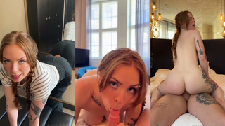 ❗Ivory Fox Fucks A Mirror Mounted Dildo And A Cock❗