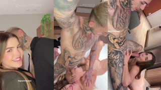 Grazi Mourão having hot, passionate sex with her tattooed friend who has a big dick