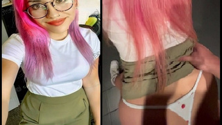 Daniela Buendia deseosa de Coger se sube la Falda y se baja la Tanga en el baño de la oficina