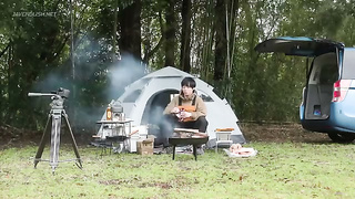 [DVAJ-754] At the campsite I reunited after five years with a classmate who is now a married woman.