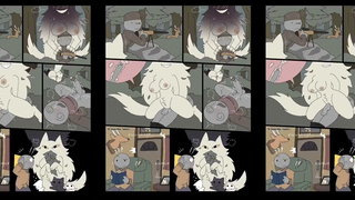 Wolf woman and hunter